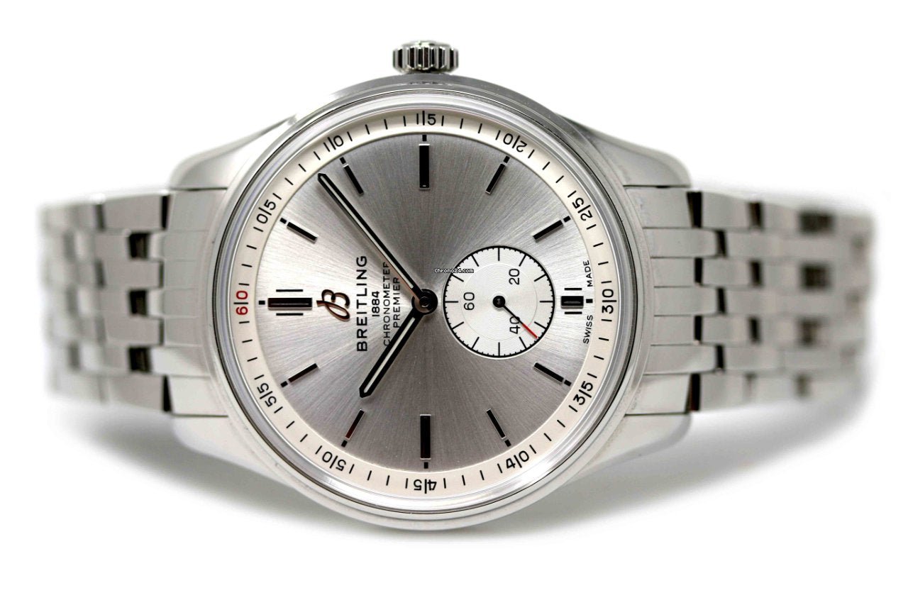 Breitling Premier Automatic 40mm Stainless Steel Silver Dial Mens Watch - A37340351G1A1