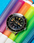 Breitling Superocean Heritage '57 Black Dial Silver Mesh Bracelet Watch for Men - A103701A1B1A1