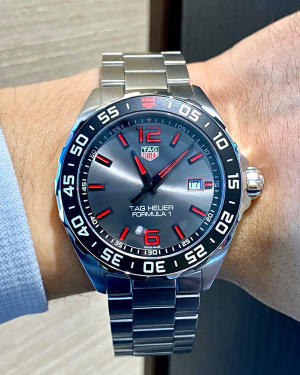 Tag Heuer Formula 1 Quartz Anthracite Dial Silver Steel Strap Watch for Men - WAZ1018.BA0842