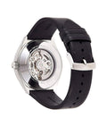 Emporio Armani Meccanico White Skeleton Dial Black Leather Strap Watch For Men - AR60003