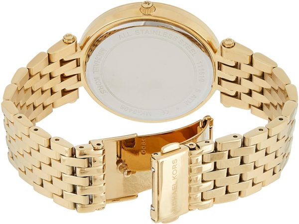 Michael Kors Darci Blue Dial Gold Steel Strap Watch for Women - MK3406