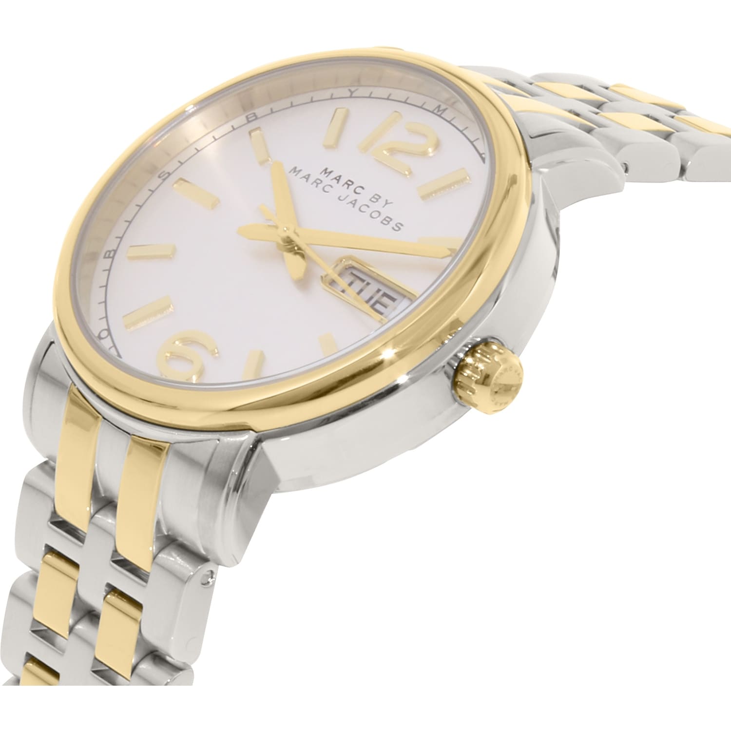 Marc Jacobs Fergus White Dial Two Tone Steel Strap Watch for Men - MBM5079