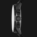 Armani Exchange Banks Chronograph Black Dial Black Leather Strap Watch For Men - AX1724