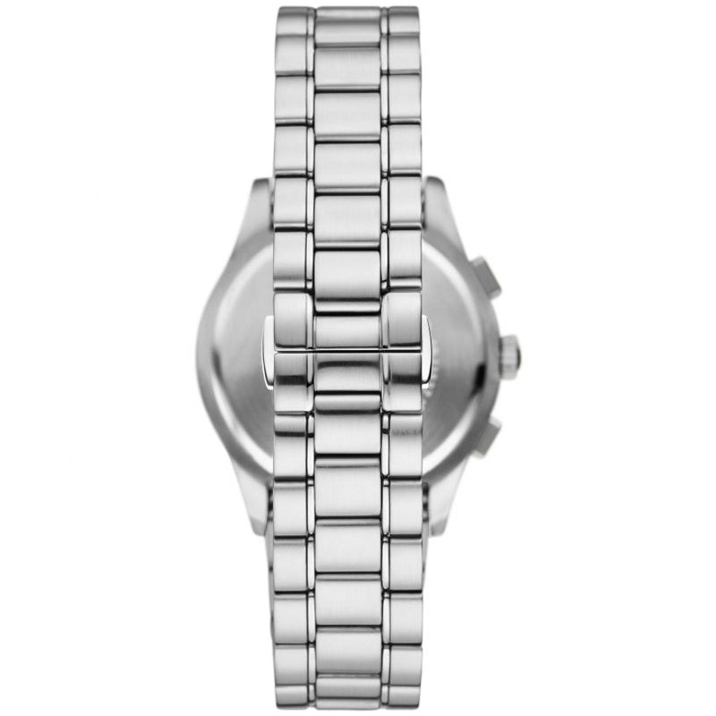 Emporio Armani Chronograph Blue Dial Silver Steel Strap Watch For Men - AR11528