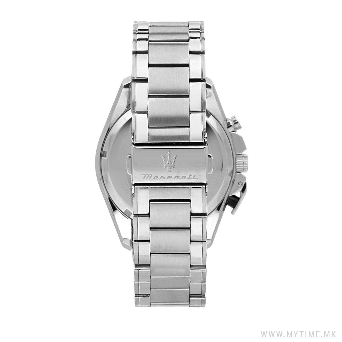 Maserati Traguardo Chronograph Black Dial Silver Steel Strap Watch For Men - R8873612059