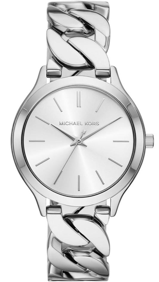 Michael Kors Runway Three-Hand Silver Dial Silver Steel Strap Watch for Women - MK7474