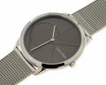 Calvin Klein Minimal Black Dial Silver Mesh Bracelet Watch for Men - K3M21123