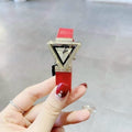 Guess Fame Quartz Gold Dial Red Leather Strap Watch For Women - GW0504L2