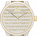 Marc Jacobs Lidia Stripe White Dial White Leather Strap Watch for Women - MBM1164