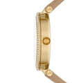 Michael Kors Parker Three-Hand Gold Dial Brown Leather Strap Watch For Women - MK4725