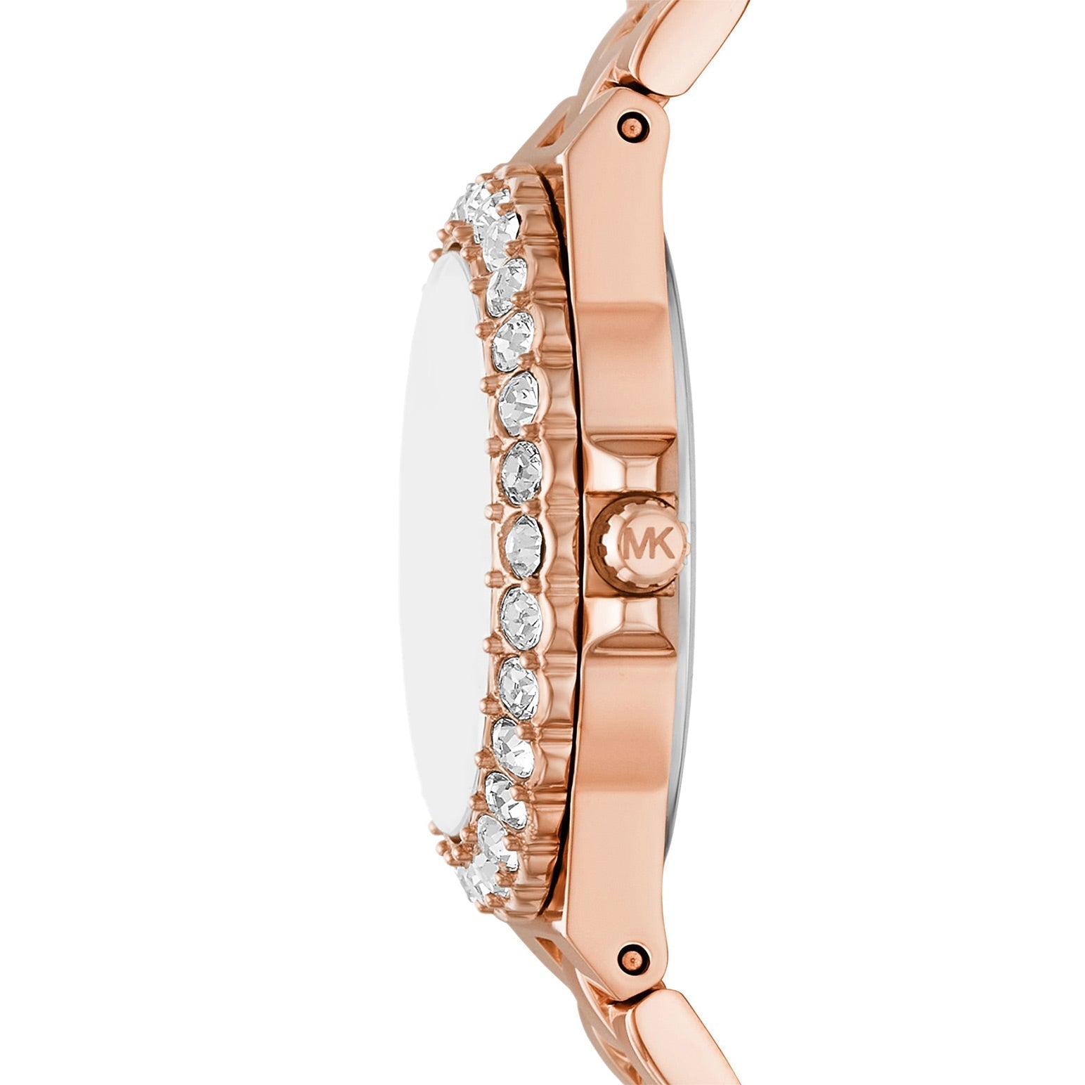 Michael Kors Lennox Analog Pink Dial Rose Gold Steel Strap Watch For Women - MK7396