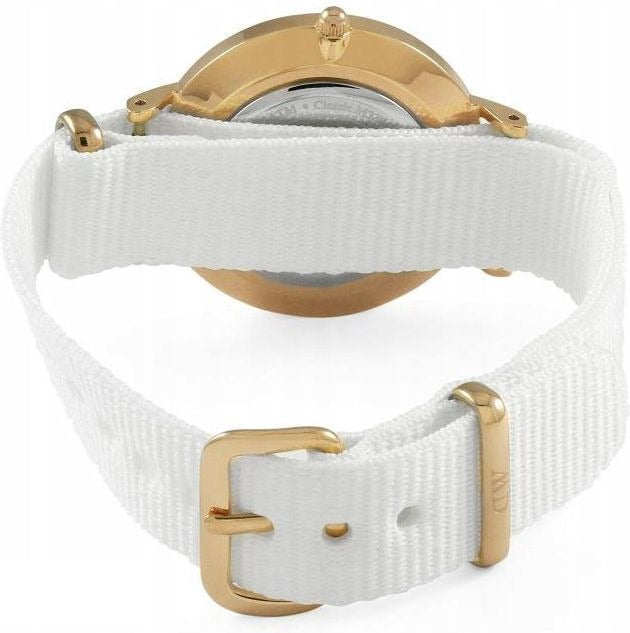 Daniel Wellington Classic Petite Dover White Dial White Nylon Strap Watch For Women - DW00100311