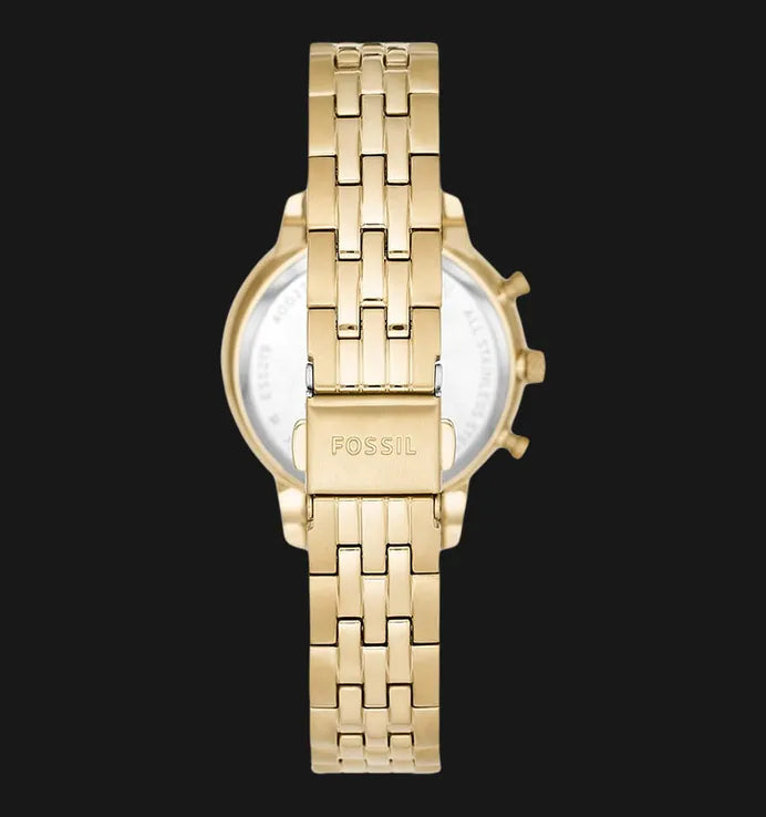 Fossil Neutra Chronograph Gold Dial Gold Steel Strap Watch for Women - ES5219