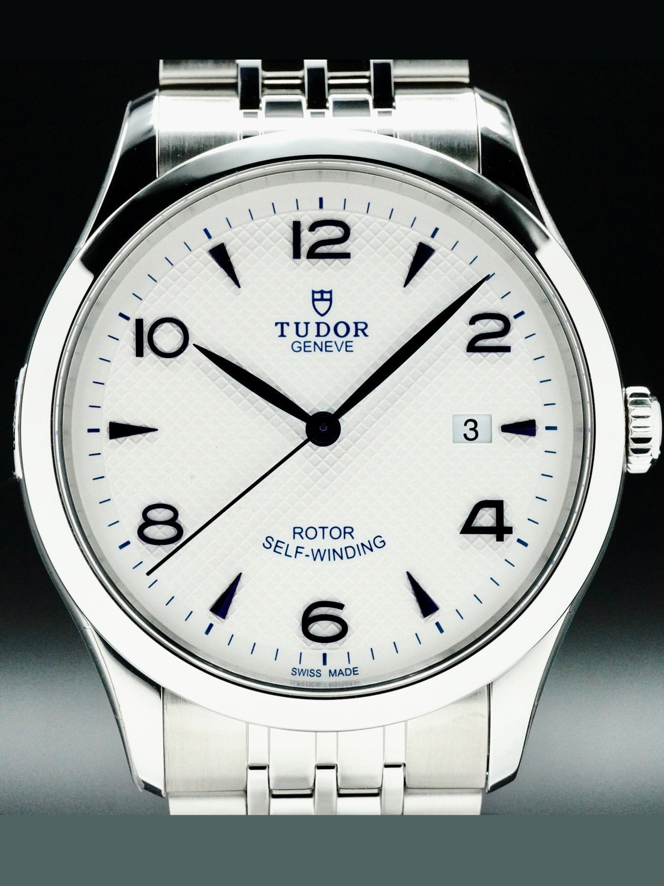 Tudor 1926 Automatic White Dial Silver Steel Strap Watch for Men - M91650-0005
