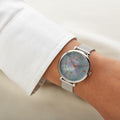 Fossil Jacqueline Mother of Pearl Blue Dial Silver Mesh Strap Watch for Women - ES4322