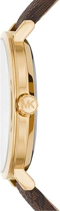 Michael Kors Addyson Three-Hand Silver Dial Brown Leather Strap Watch for Women - MK2945