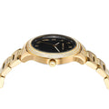 Michael Kors Tibby Multifunction Analog Black Dial Gold Steel Strap Watch for Women - MK4684