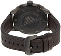 Emporio Armani Delta Chronograph Brown Dial Brown Leather Strap Dial Watch For Men - AR6055