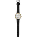 Emporio Armani Claudio Chronograph Silver Dial Black Leather Strap Watch For Men - AR11498
