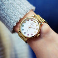 Marc Jacobs Baker White Dial Rose Gold Steel Strap Watch for Women - MBM3441