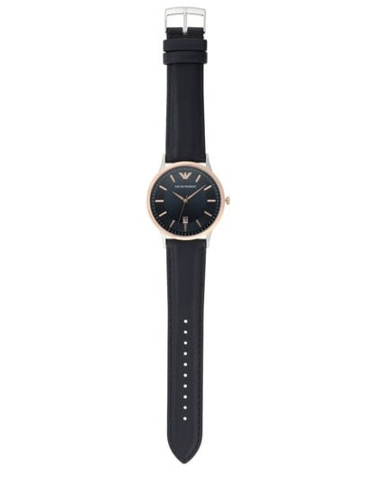 Emporio Armani Renato Analog Blue Dial Blue Leather Strap Watch For Men - AR11188