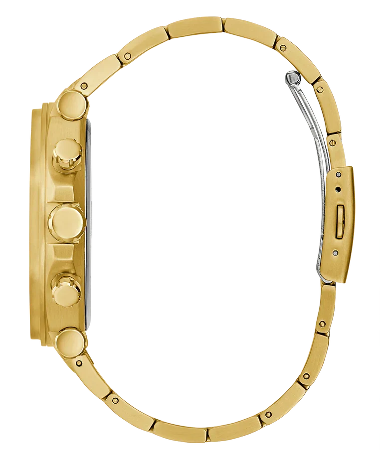 Guess Edge Chronograph Black Dial Gold Steel Strap Watch For Men - GW0539G2