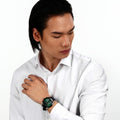 Maserati Traguardo Chronograph Green Dial Black Silicone Strap Watch For Men - R8871612043