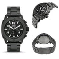 Fossil Machine Chronograph Black Dial Black Steel Strap Watch for Men - FS4927