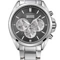 Hugo Boss Driver Black Dial Silver Steel Strap Watch for Men - 1512883