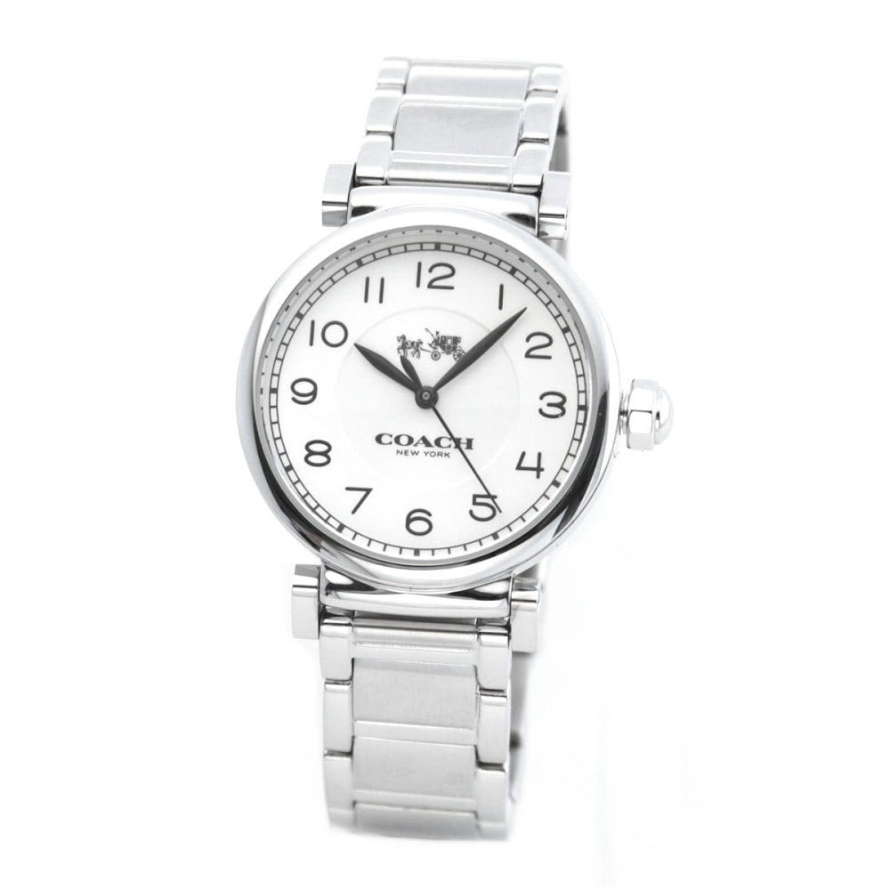 Coach Madison White Dial Silver Steel Strap Watch for Women - 14502394