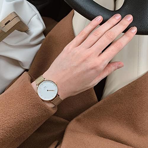 Daniel Wellington Classic Petite Melrose White Dial Rose Gold Mesh Bracelet Watch For Women - DW00100163