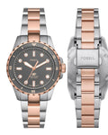 Fossil Blue Dive Three Hand Gray Dial Two Tone Steel Strap Watch For Women - ES5348