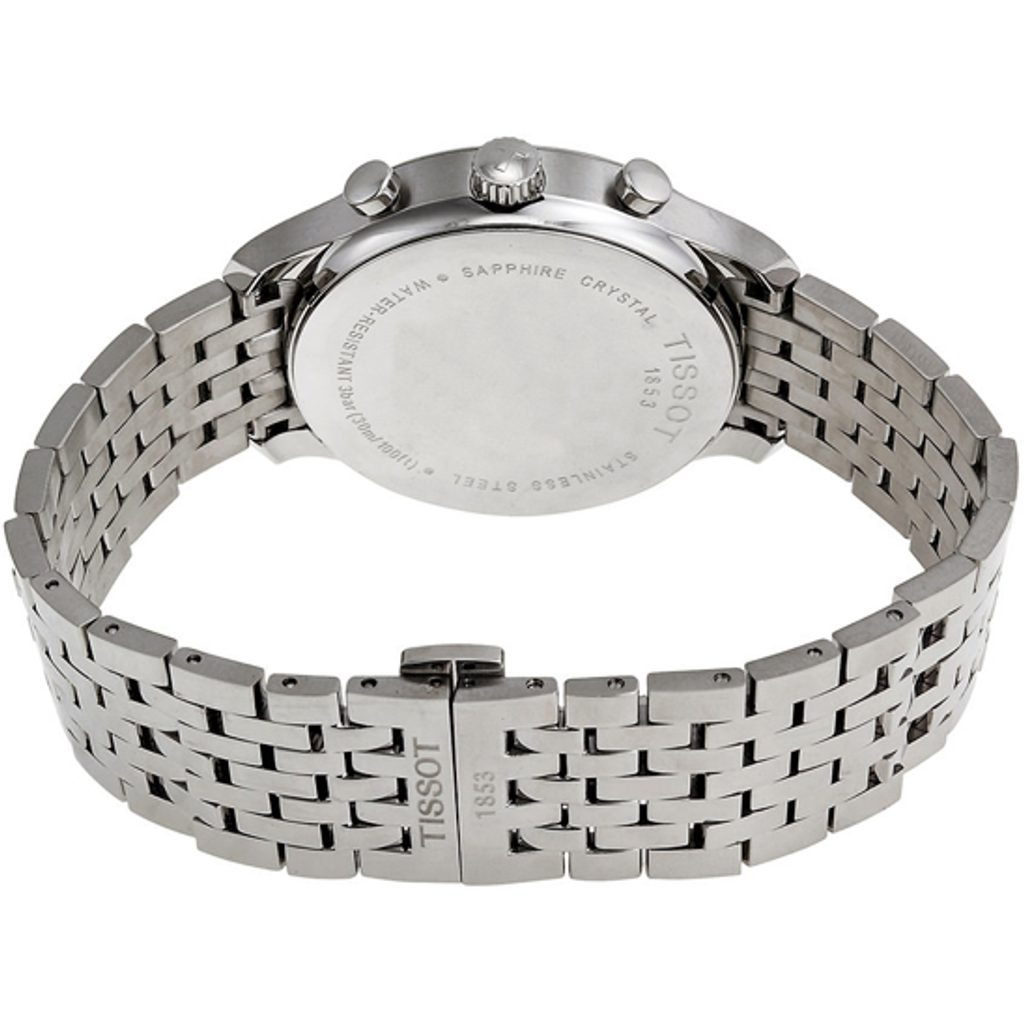 Tissot T Classic Tradition Chronograph Black Dial Silver Steel Strap Watch For Men - T063.617.11.067.00