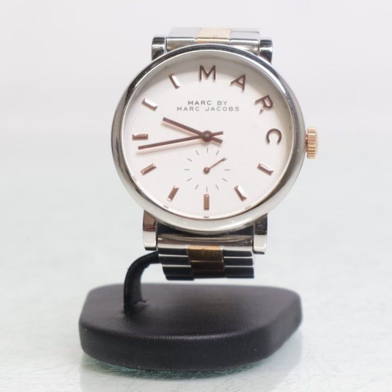 Marc Jacobs Baker White Dial Two Tone Steel Strap Watch for Women - MBM3312