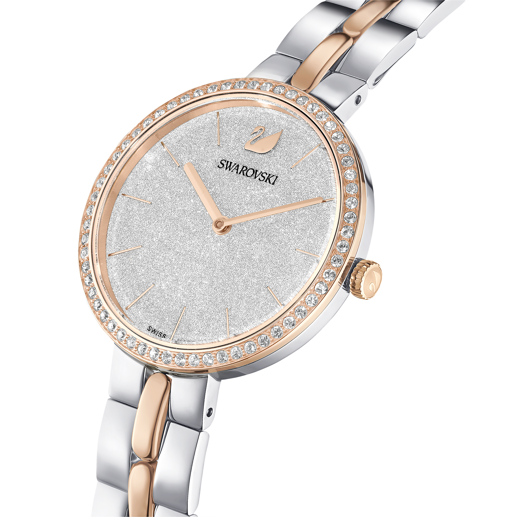 Swarovski Cosmopolitan Crystals Silver Dial Two Tone Steel Strap Watch for Women - 5644081