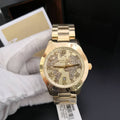 Michael Kors Layton Chronograph Gold Dial Gold Steel Strap Watch for Women - MK5959