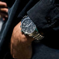 Tissot T Classic Chrono XL Black Dial Silver Steel Strap Watch For Men - T116.617.11.057.01