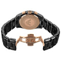 Emporio Armani Valente Ceramica Chronograph Black Dial Black Steel Strap Watch For Men - AR1410