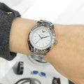 Emporio Armani Valeria Quartz Mother of Pearl Dial Silver Steel Strap Watch For Women - AR11030