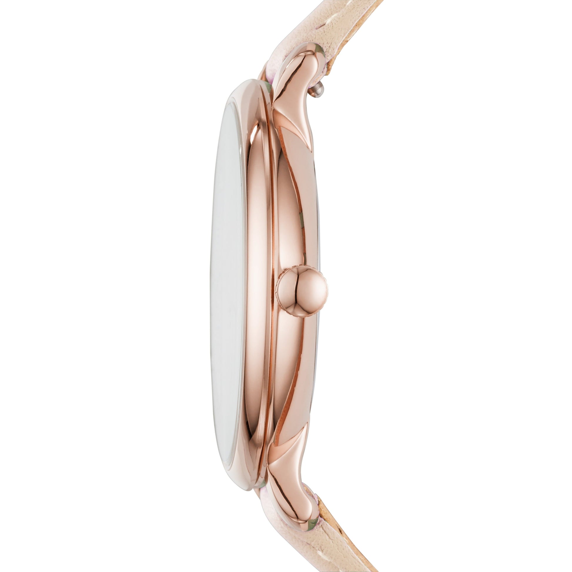 Fossil Jacqueline Three Hand Mother of Pearl Dial Pink Leather Strap Watch for Women - ES4671