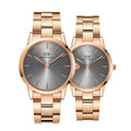 Daniel Wellington Iconic Link Grey Dial Rose Gold Steel Strap Watch For Women - DW00100332