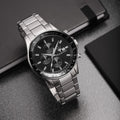 Maserati SFIDA Chronograph Black Dial Silver Steel Strap Watch For Men - R8873640015