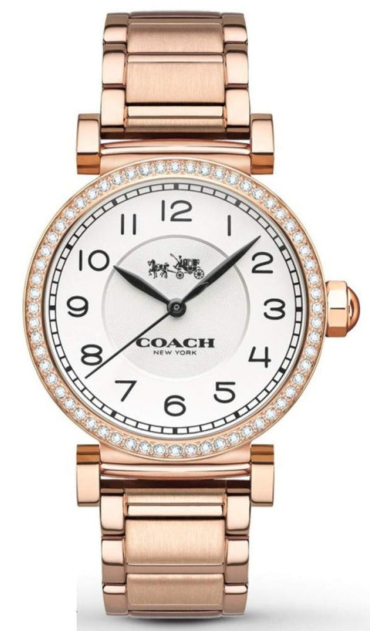 Coach Madison White Dial Rose Gold Steel Strap Watch for Women - 14502398