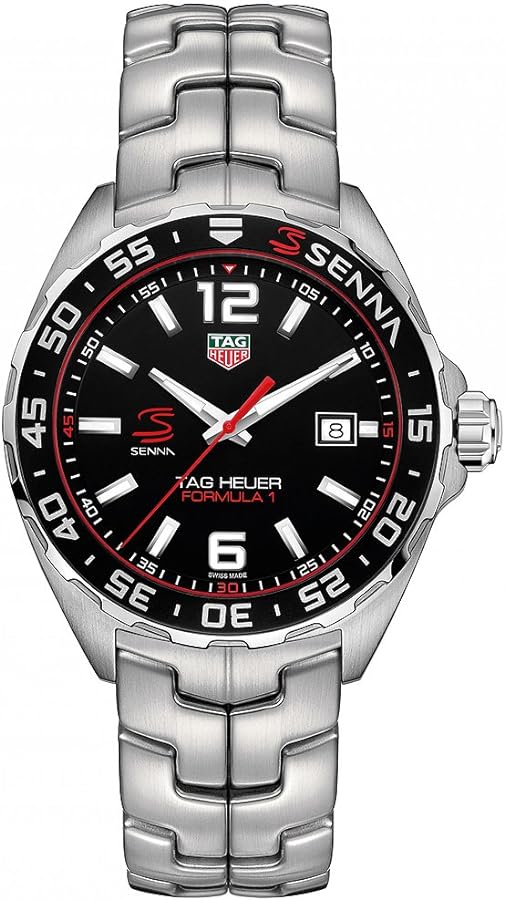 Tag Heuer Formula 1 Senna Limited Edition Black Dial Silver Steel Strap Watch for Men - WAZ1012.BA0883