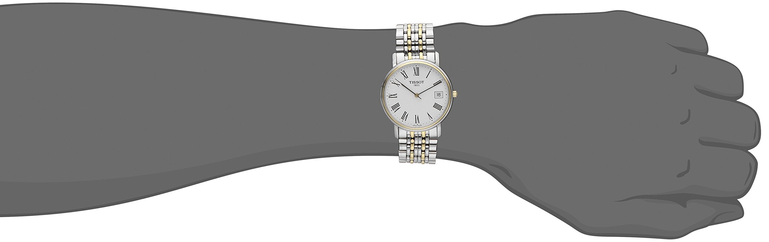 Tissot T Classic Desire White Dial Two Tone Watch For Men - T52.2.481.13