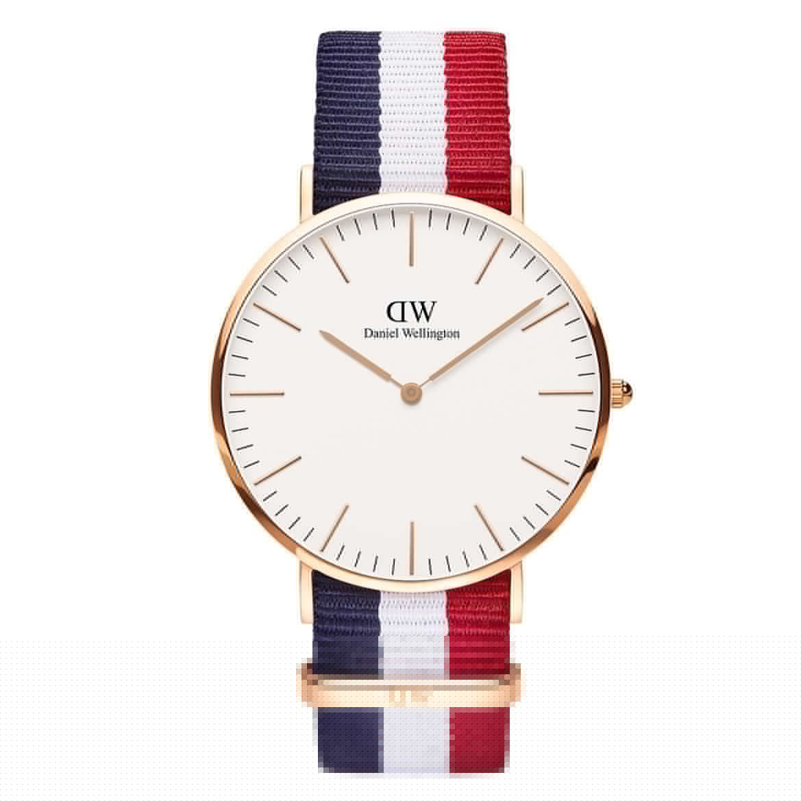 Daniel Wellington Classic Cambridge White Dial Two Tone NATO Strap Watch For Men - DW00100003