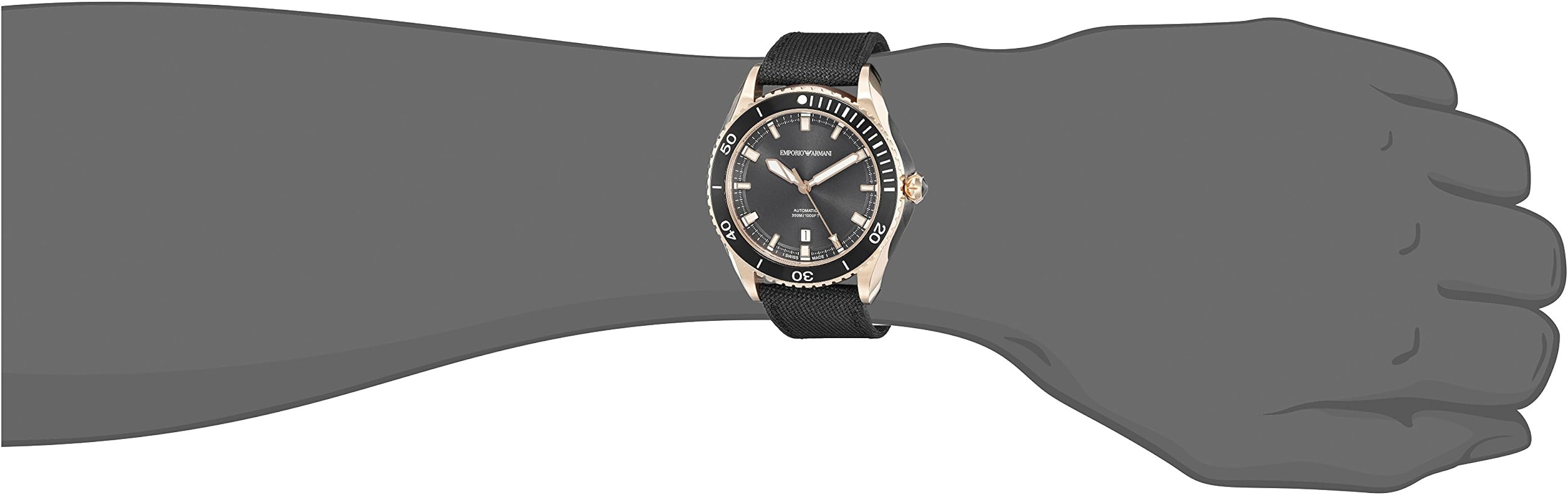 Emporio Armani Sport Quartz Black Dial Black Rubber Strap Watch For Men - AR11101