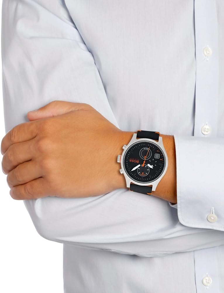 Hugo Boss Detroit Sport Quartz Black Dial Black Rubber Strap Watch for Men - 1550006