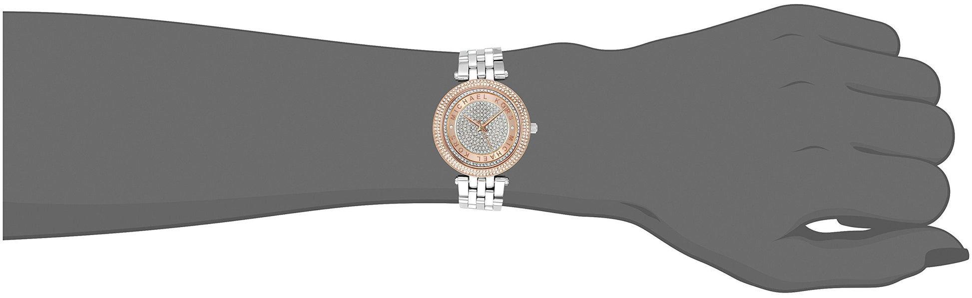 Michael Kors Darci Rose Gold Dial Silver Steel Strap Watch for Women - MK3446