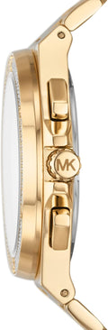 Michael Kors Lennox Chronograph Gold Dial Gold Steel Strap Watch For Men - MK8989